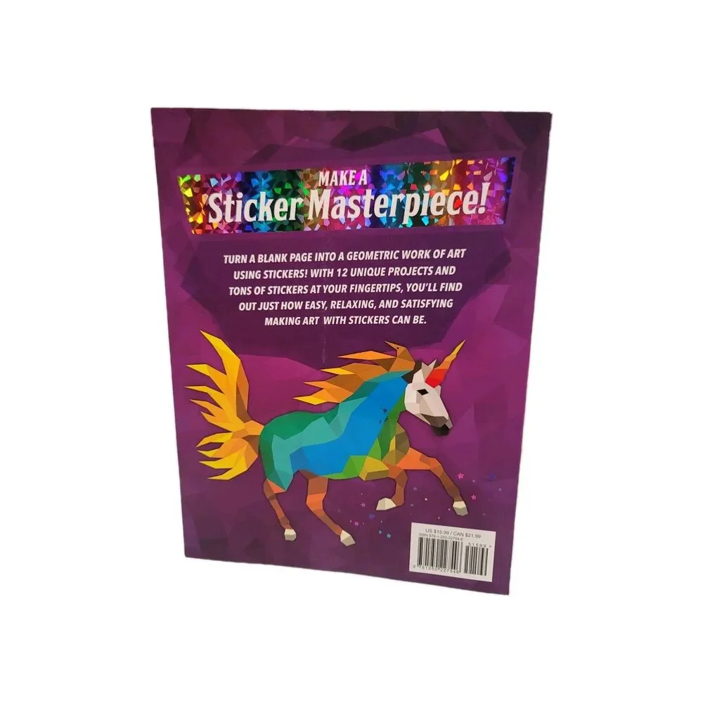 Sticker Mosaics: Rainbow Unicorns Paint w/Stickers Activity Book 1 Completed Pg
